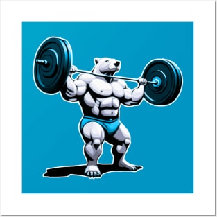 Power lifter Polar Bear Posters and Art